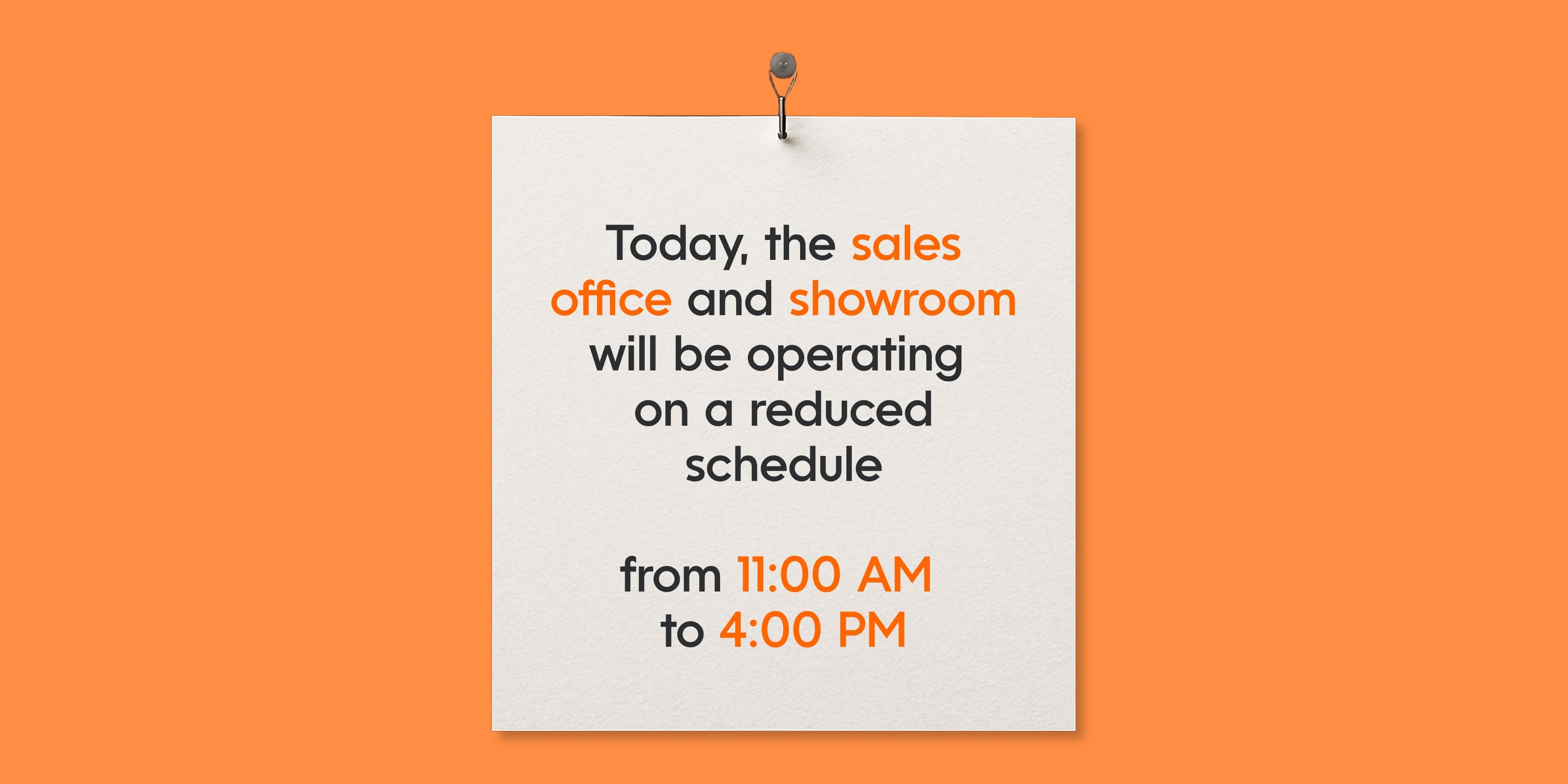 UPDATED WORKING HOURS OF THE S1 OBOLON SALES DEPARTMENT