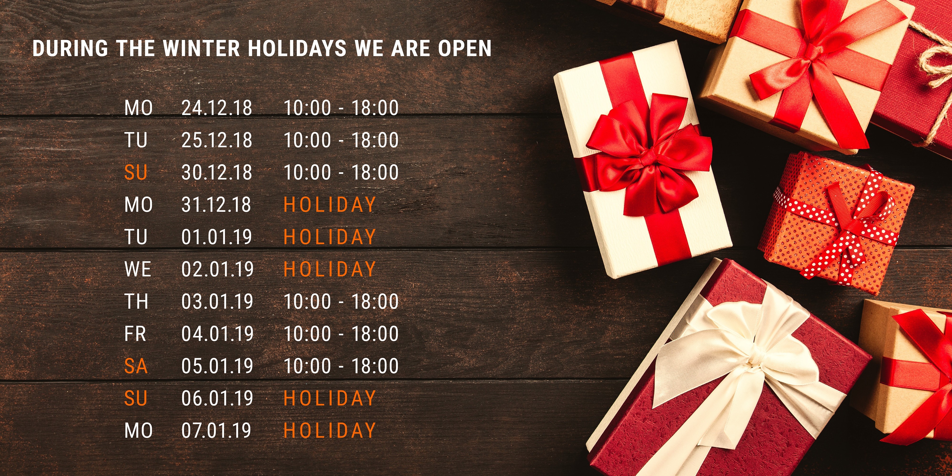 Changes in working schedule